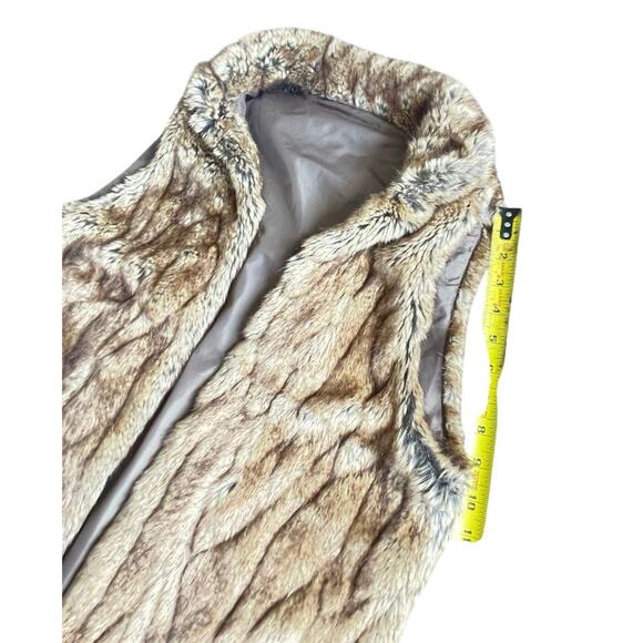 Y2K ABERCROMBIE & FITCH OPEN VEST FAUX FUR SZ SMALL  GRUNGE VERSATILE AESTHETIC - Picture 8 of 16